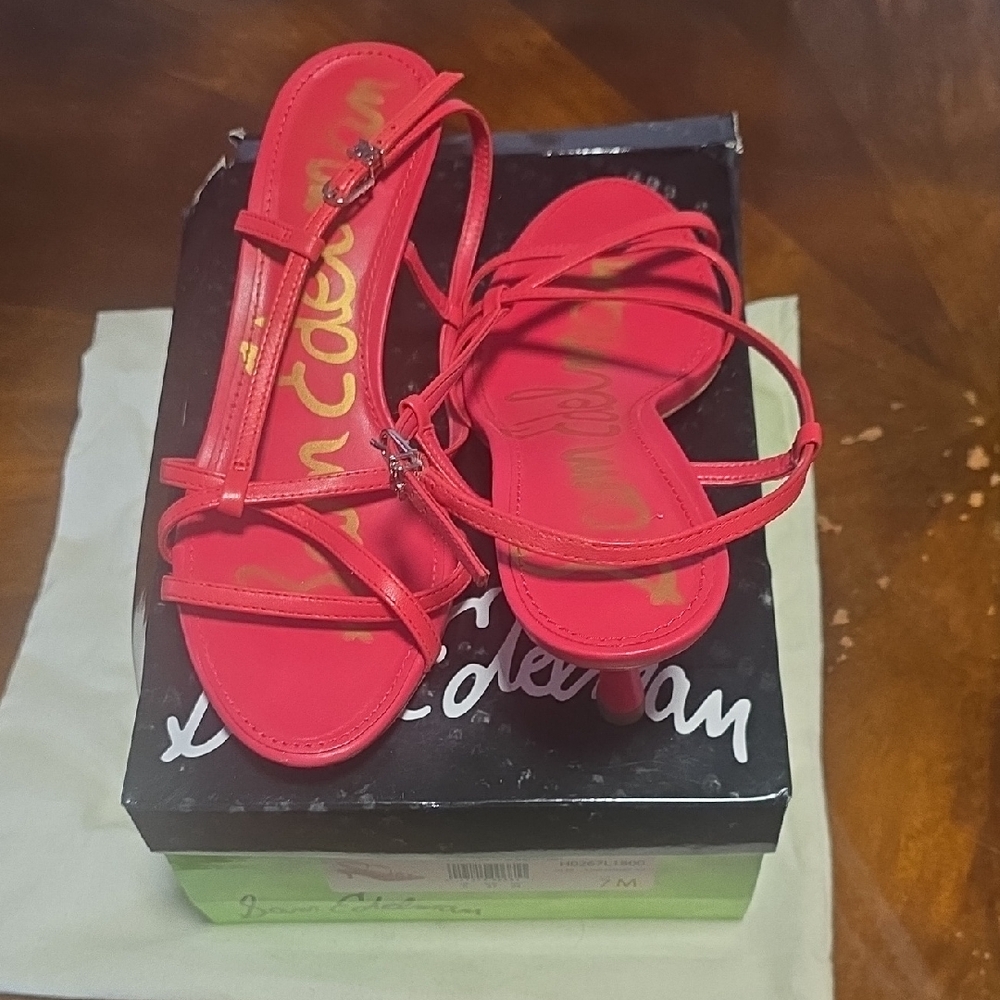 Sam Edelman Strappy Red Sandals